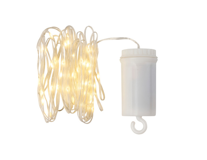 Lyskjede Flex med timer 100 LED hvit 10 meter